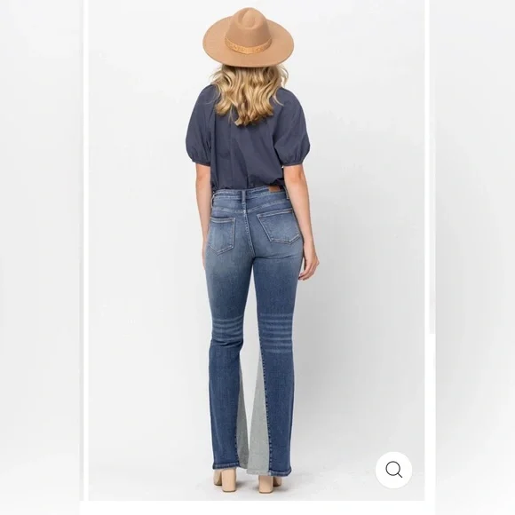 Judy Blue Two-Tone Flare fit Jeans - Picture 4 of 14